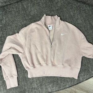 Nike Blush Half-Zip Cropped Sweatshirt